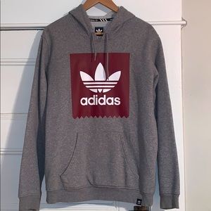 Adidas Gray Logo Color-block Hoodie
